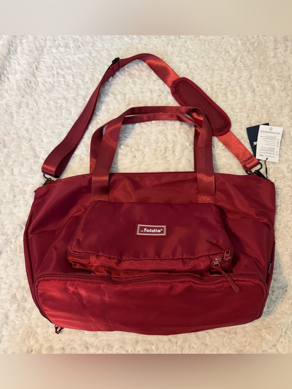 NWT The Foldie Expandable Travel Bag - Burgundy Red